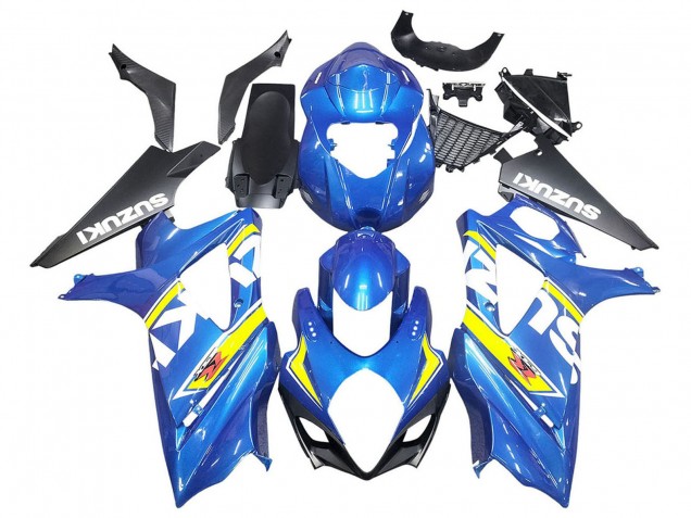 Bleu Jaune Noir Carénage Moto Suzuki GSXR 1000 2007-2008