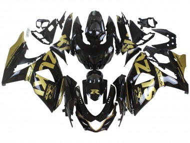 Noir Brillant Or Carénage Moto Suzuki GSXR 1000 2009-2016 Pas Chère