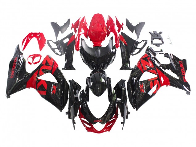 Noir Brillant Rouge Kits Carénages Moto Suzuki GSXR 1000 2009-2016