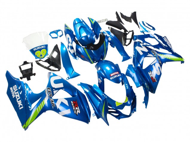 Bleu Clair Vert Motul 29 Ecstar Carénage Moto Suzuki GSXR 1000 2009-2016
