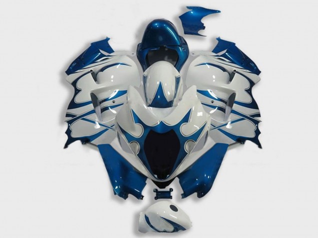 Blanc Bleu Foncé Carénage Moto Suzuki GSXR 1300 Hayabusa 1996-2007