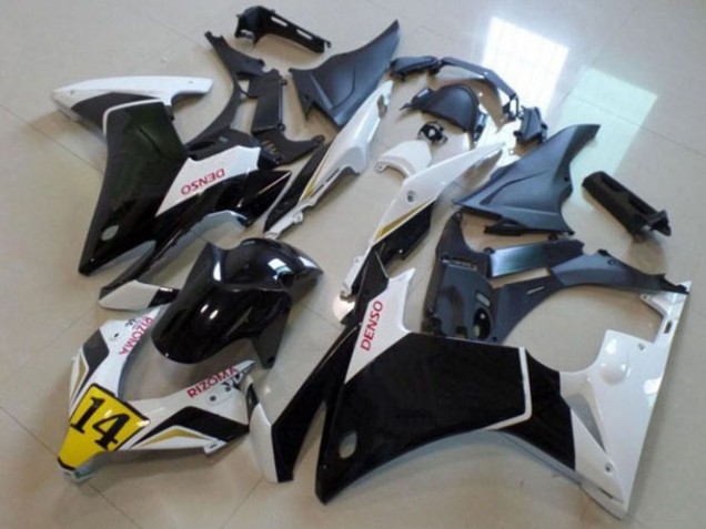 Blanc Jaune Noir Brillant DENSO Carénage Moto Honda CBR500R 2013-2015