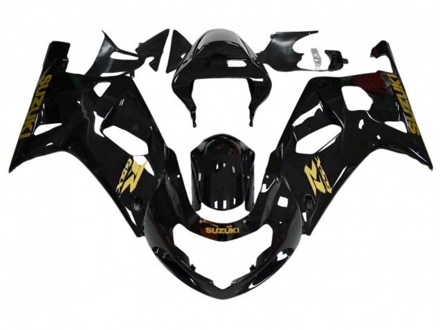 Noir Brillant Or Décalque Carénage Moto Suzuki GSXR 600 / GSXR 750 2001-2003