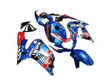 Bleu Rouge Courses Carénage Moto Suzuki GSXR 600 / GSXR 750 2001-2003 Pas Chère
