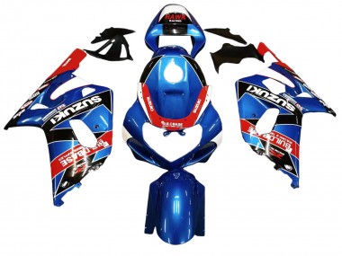 Bleu Rouge Courses Carénage Moto Suzuki GSXR 600 / GSXR 750 2001-2003 Pas Chère
