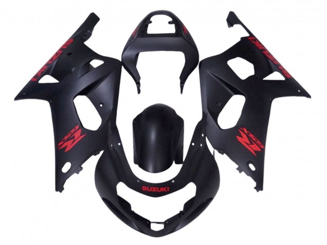 Noir Mat Rouge Carénage Moto Suzuki GSXR 600 / GSXR 750 2001-2003