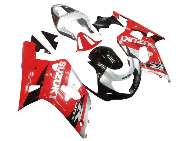 Rouge Blanc Noir Brillant Carénages Moto Suzuki GSXR 600 / GSXR 750 2001-2003