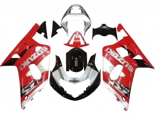 Rouge Blanc Noir Brillant Carénages Moto Suzuki GSXR 600 / GSXR 750 2001-2003