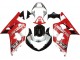 Rouge Blanc Noir Brillant Carénages Moto Suzuki GSXR 600 / GSXR 750 2001-2003