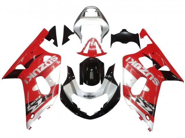 Rouge Blanc Noir Brillant Carénages Moto Suzuki GSXR 600 / GSXR 750 2001-2003