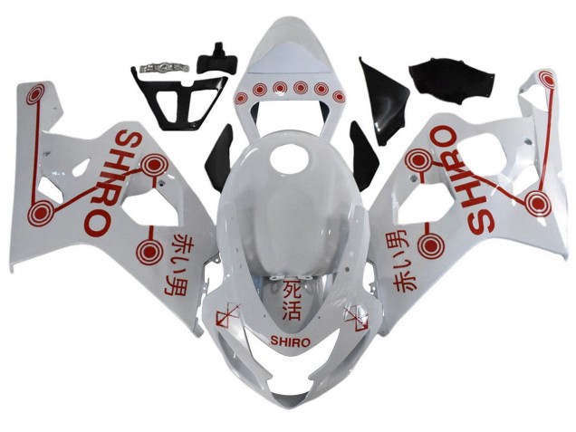 Blanc Rouge Shiro Carénage Moto Suzuki GSXR 600 / GSXR 750 2001-2003