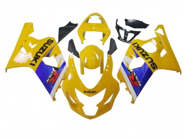 Jaune Blanc Bleu Noir Carénages Moto Suzuki GSXR 600 / GSXR 750 2004-2005 Pas Chère