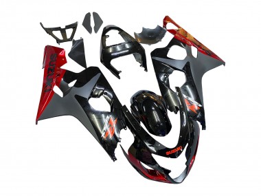 Noir Gris Rouge Carénage Moto Suzuki GSXR 600 / GSXR 750 2004-2005 Pas Chère