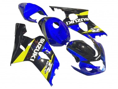 Bleu Jaune Noir Carénage Moto Suzuki GSXR 600 / GSXR 750 2004-2005 Pas Chère
