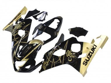 Noir Brillant Or Corona Carénage Moto Suzuki GSXR 600 / GSXR 750 2004-2005 Pas Chère
