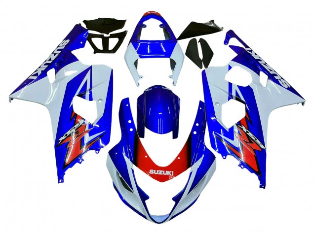 Blanc Bleu Rouge Carénages Moto Suzuki GSXR 600 / GSXR 750 2004-2005