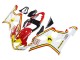 Blanc Rouge Jaune Michelin Texaon Heron 7 Carénage Moto Suzuki GSXR 600 / GSXR 750 2004-2005