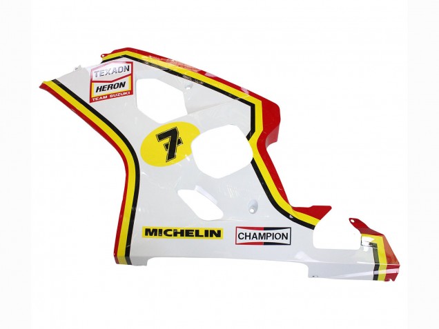 Blanc Rouge Jaune Michelin Texaon Heron 7 Carénage Moto Suzuki GSXR 600 / GSXR 750 2004-2005