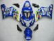 Bleu Blanc Jaune Vert Telefonica Motul MoviStar Carénages Moto Suzuki GSXR 600 / GSXR 750 2004-2005