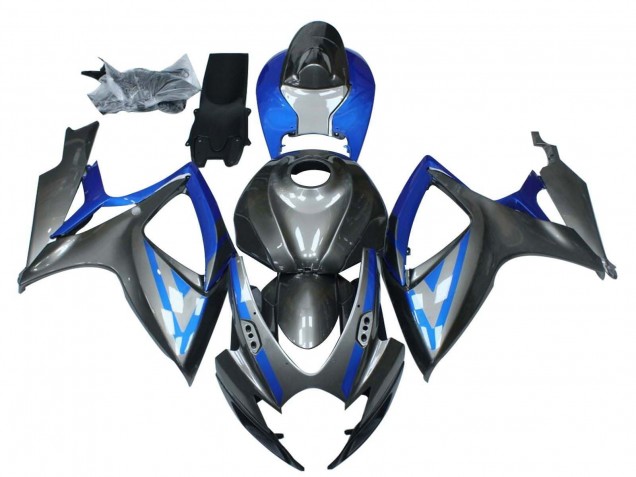 Bleu Gris Noir Carénage Moto Suzuki GSXR 600 / GSXR 750 2006-2007