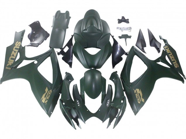 Vert Mat Armée Carénage Moto Suzuki GSXR 600 / GSXR 750 2006-2007