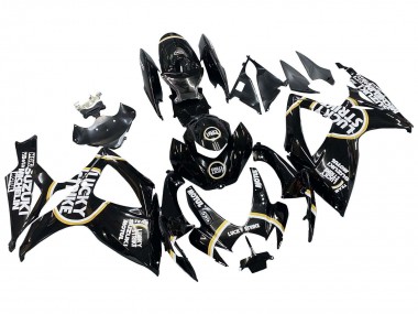 Noir Brillant Blanc Motul Lucky Strike Carénage Moto Suzuki GSXR 600 / GSXR 750 2006-2007 Pas Chère