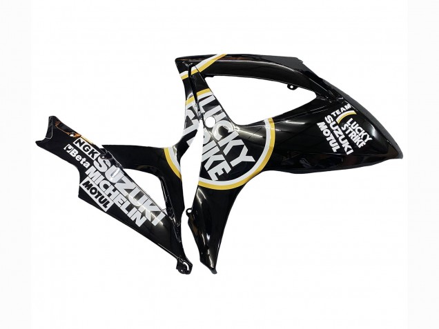 Noir Brillant Blanc Motul Lucky Strike Carénage Moto Suzuki GSXR 600 / GSXR 750 2006-2007