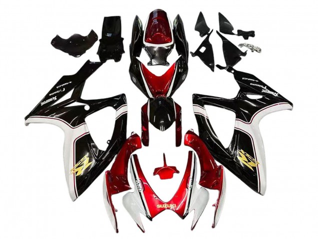 Rouge Blanc Noir Jaune Carénage Moto Suzuki GSXR 600 / GSXR 750 2006-2007