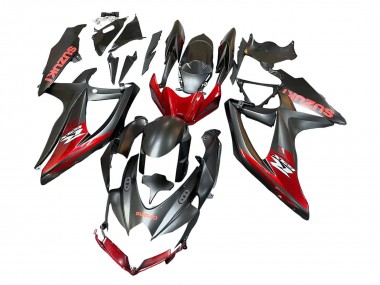 Noir Mat Rouge Carénage Moto Suzuki GSXR 600 / GSXR 750 2008-2010 Pas Chère