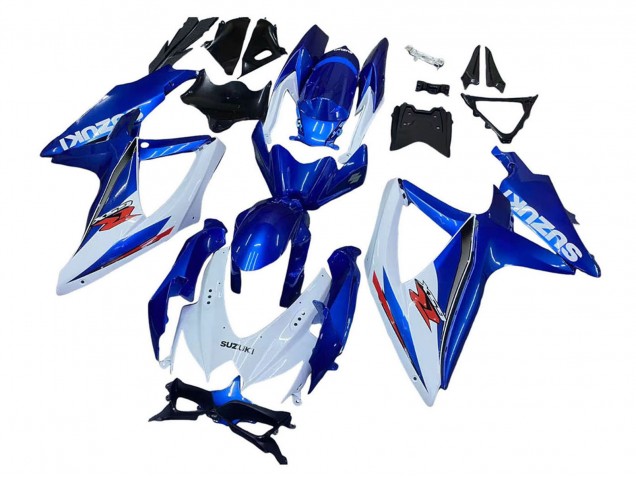 Bleu Blanc Rouge Kits Carénages Moto Suzuki GSXR 600 / GSXR 750 2008-2010