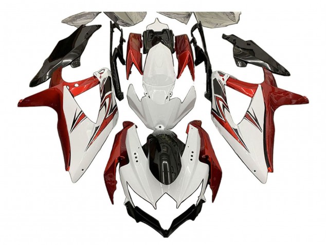 Blanc Orange Noir Brillant Carénage Moto Suzuki GSXR 600 / GSXR 750 2008-2010