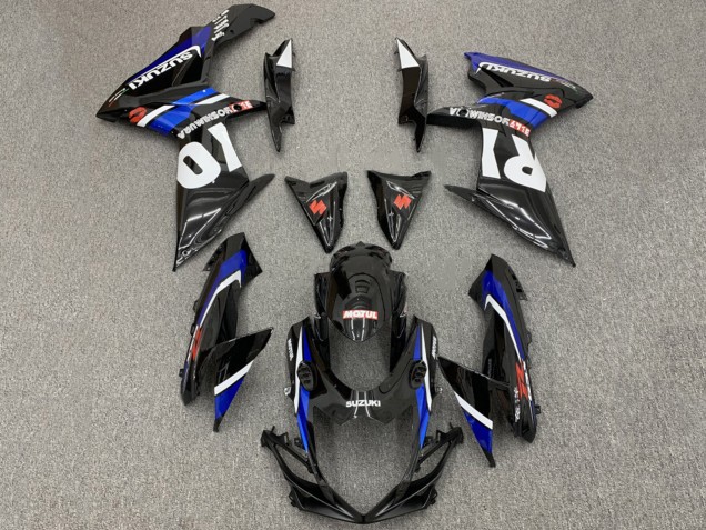Noir Brillant Blanc Bleu Rouge Carénage Moto Suzuki GSXR 600 / GSXR 750 2008-2010