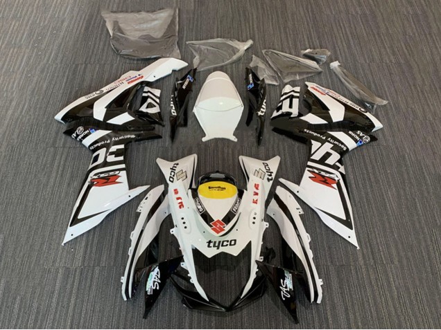 Blanc Jaune Noir Tyco Carénage Moto Suzuki GSXR 600 / GSXR 750 2008-2010