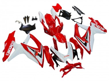 Blanc Rouge Noir Carénage Moto Suzuki GSXR 600 / GSXR 750 2008-2010 Pas Chère