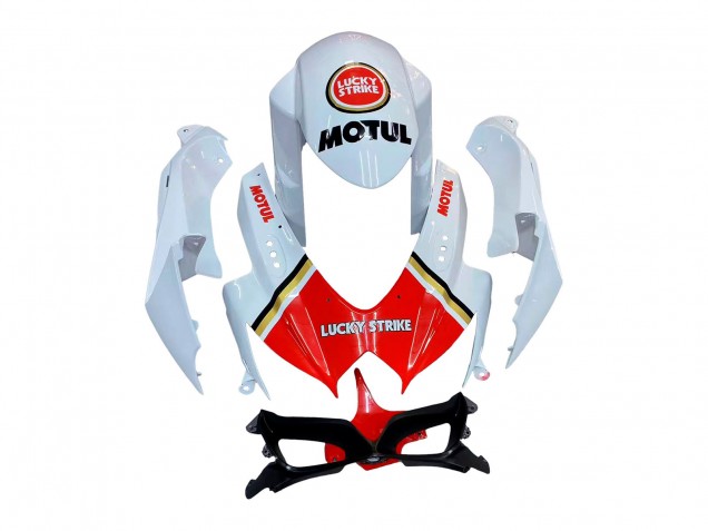 Blanc Rouge Motul Lucky Strike Carénage Moto Suzuki GSXR 600 / GSXR 750 2008-2010