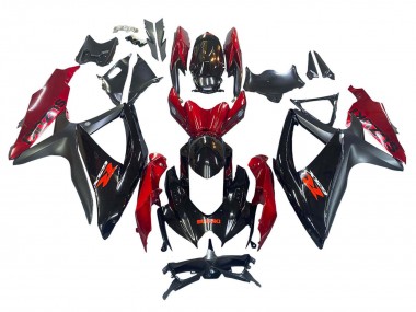 Rouge Noir Brillant Carénages Moto Suzuki GSXR 600 / GSXR 750 2008-2010 Pas Chère