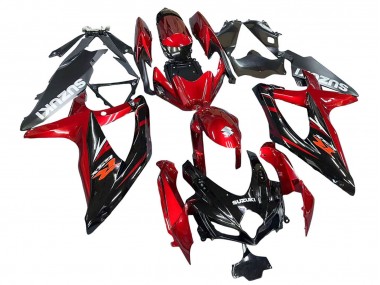 Rouge Noir Brillant Carénage Moto Suzuki GSXR 600 / GSXR 750 2008-2010 Pas Chère