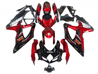 Rouge Noir Brillant Carénage Moto Suzuki GSXR 600 / GSXR 750 2008-2010 Pas Chère