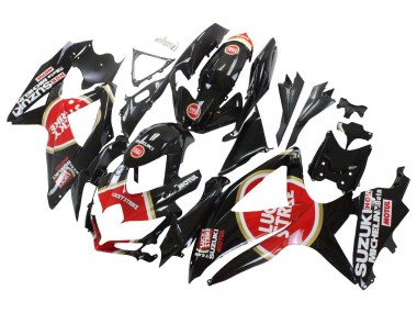 Noir Brillant Rouge Blanc Motul Lucky Strike Carénage Moto Suzuki GSXR 600 / GSXR 750 2008-2010 Pas Chère