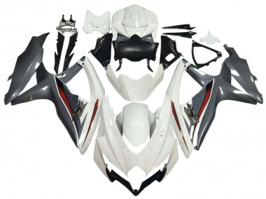 Blanc Gris Rouge Carénage Moto Suzuki GSXR 600 / GSXR 750 2008-2010 Pas Chère