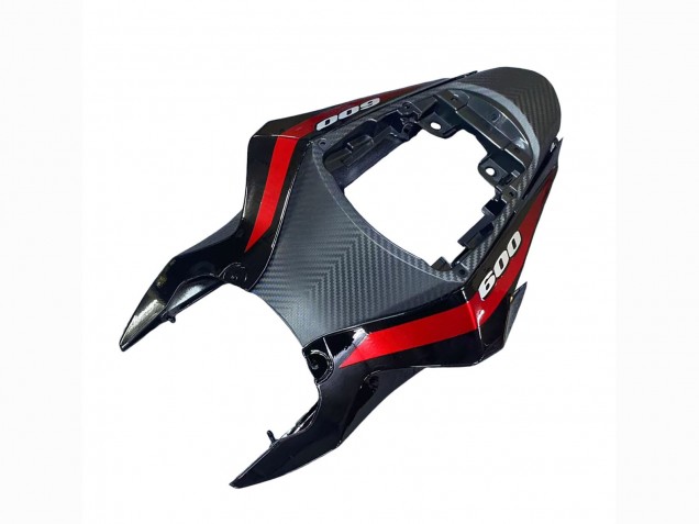 Noir Brillant Fibre de Carbone Forgée Argent Rouge Carénage Moto Suzuki GSXR 600 / GSXR 750 2011-2024