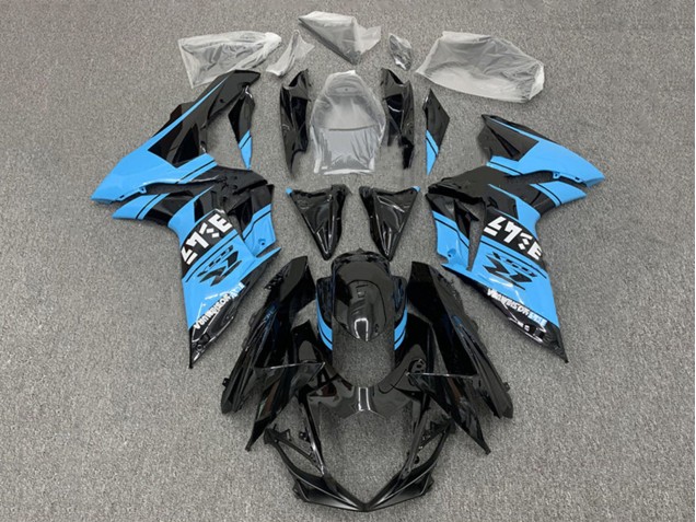 Noir Brillant Bleu Clair Carénage Moto Suzuki GSXR 600 / GSXR 750 2011-2024