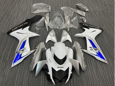 Blanc Argent Bleu Noir Carénage Moto Suzuki GSXR 600 / GSXR 750 2011-2024 Pas Chère