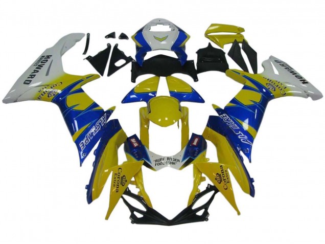 Blanc Jaune Bleu Alstare Corona Extra Carénage Moto Suzuki GSXR 600 / GSXR 750 2011-2024