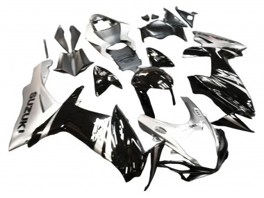 Noir Brillant Argent Carénages Moto Suzuki GSXR 600 / GSXR 750 2011-2024 Pas Chère