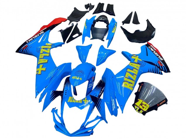 Bleu Or Rouge Noir Rizla Carénage Moto Suzuki GSXR 600 / GSXR 750 2011-2024