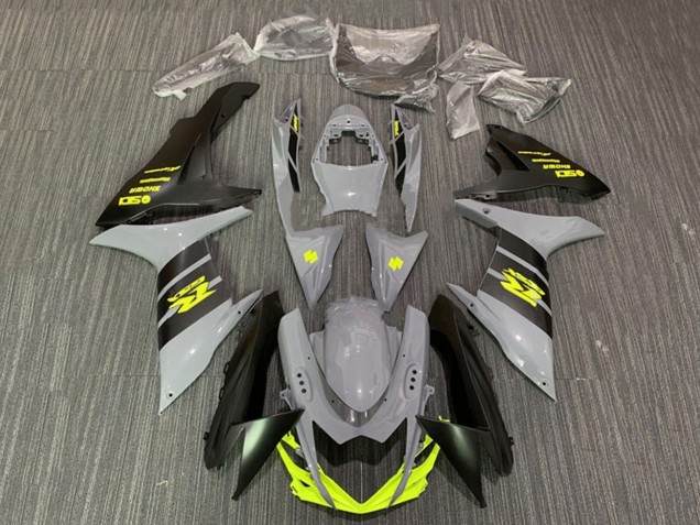Nardo Gris Jaune Néon Noir Carénage Moto Suzuki GSXR 600 / GSXR 750 2011-2024