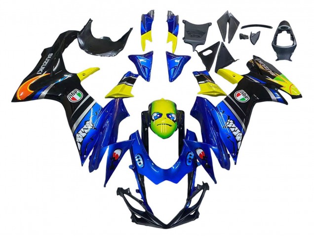 Bleu Jaune Carénage Moto Suzuki GSXR 600 / GSXR 750 2011-2024