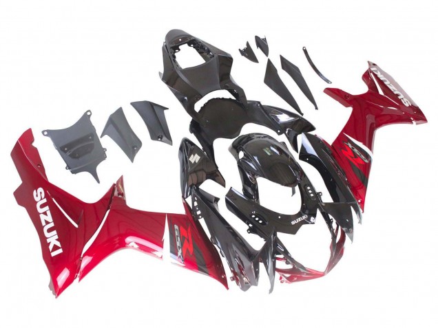 Rouge Noir Brillant Kits Carénages Moto ABS Suzuki GSXR 600 / GSXR 750 2011-2024