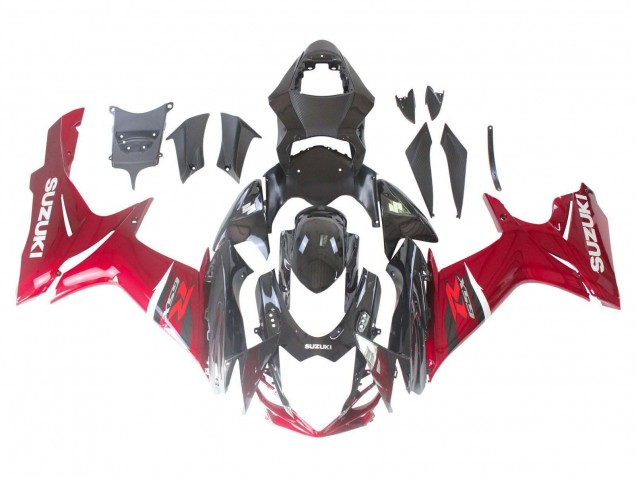Rouge Noir Brillant Kits Carénages Moto ABS Suzuki GSXR 600 / GSXR 750 2011-2024